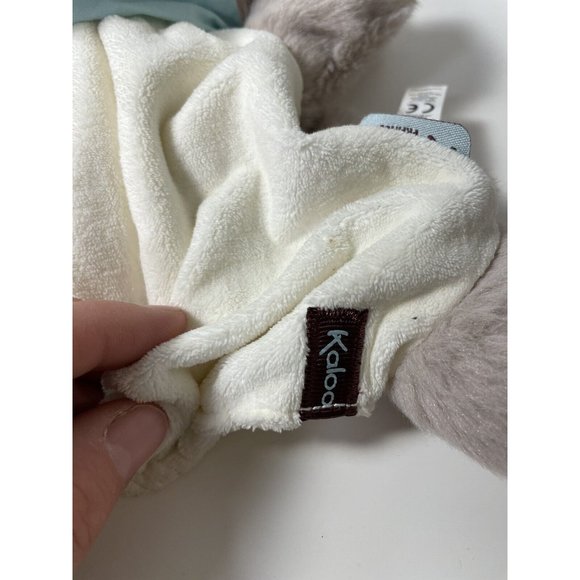 Kaloo Elephant Puppet Plush 11" Grey and white with light blue bandana - Picture 5 of 11